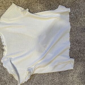 White tie-front ribbed top